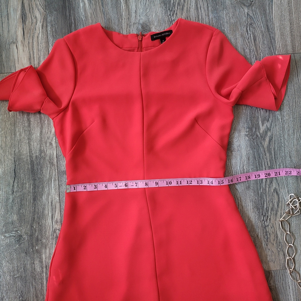 Banana Republic Elegant Red Ruffle Sleeve Dress - Picture 13 of 15